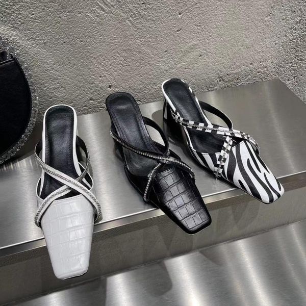 slippers big size 41 fashion women square toe cross strap rhinestone thick heels pumps elegant ladies slides, Black
slippers big size 41 fashion women square toe cross strap rhinestone thick heels pumps elegant ladies slides, Black