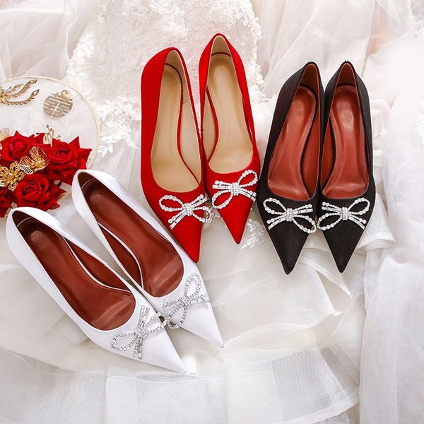 dress shoes wedding for women 2021 autumn bow rhinestone pointed toe stiletto bridesmaid high heel red bridal, Black
dress shoes wedding for women 2021 autumn bow rhinestone pointed toe stiletto bridesmaid high heel red bridal, Black