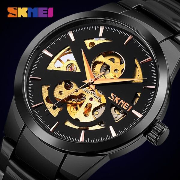 wristwatches skmei automatic men watch fashion waterproof mens mechanical hollow dial watches for male reloj hombre 9243, Slivery;brown 
wristwatches skmei automatic men watch fashion waterproof mens mechanical hollow dial watches for male reloj hombre 9243, Slivery;brown
