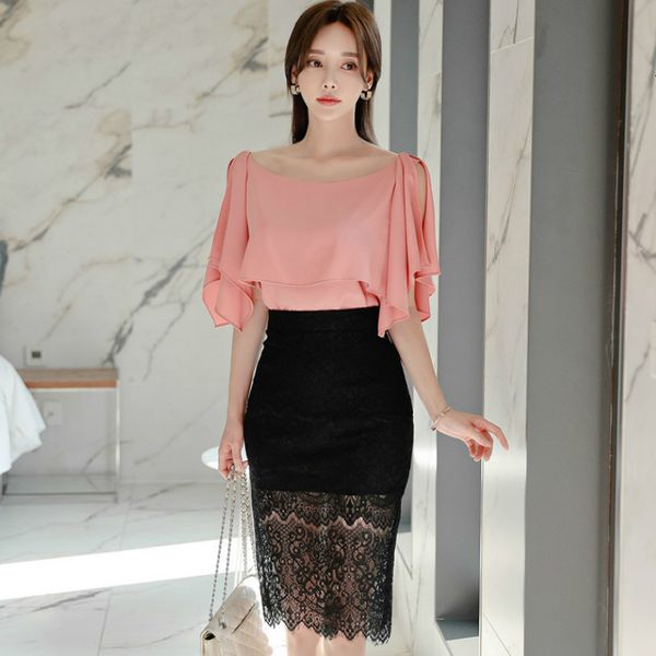 two piece dress zawf office lady 2 set women hollow out lace patchwork blouse shirt + black ruffles mini pencil skirts 6t7y, White
two piece dress zawf office lady 2 set women hollow out lace patchwork blouse shirt + black ruffles mini pencil skirts 6t7y, White