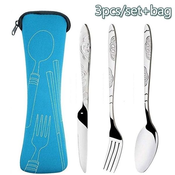 3pcs/set dinnerware portable printed stainless steel spoon fork steak knife set travel cutlery tableware with bag sets
3pcs/set dinnerware portable printed stainless steel spoon fork steak knife set travel cutlery tableware with bag sets