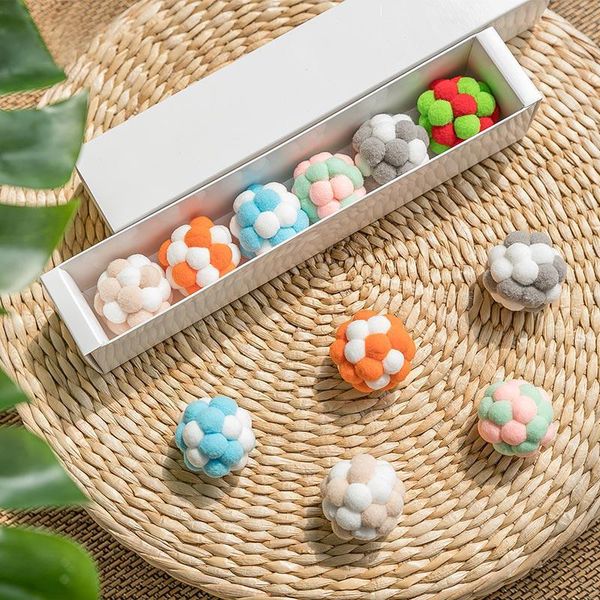 cat toys 6pcs/set multicolor interactive toy bite-resistant ball pompom with box kitten chew pet gifts supplies
cat toys 6pcs/set multicolor interactive toy bite-resistant ball pompom with box kitten chew pet gifts supplies