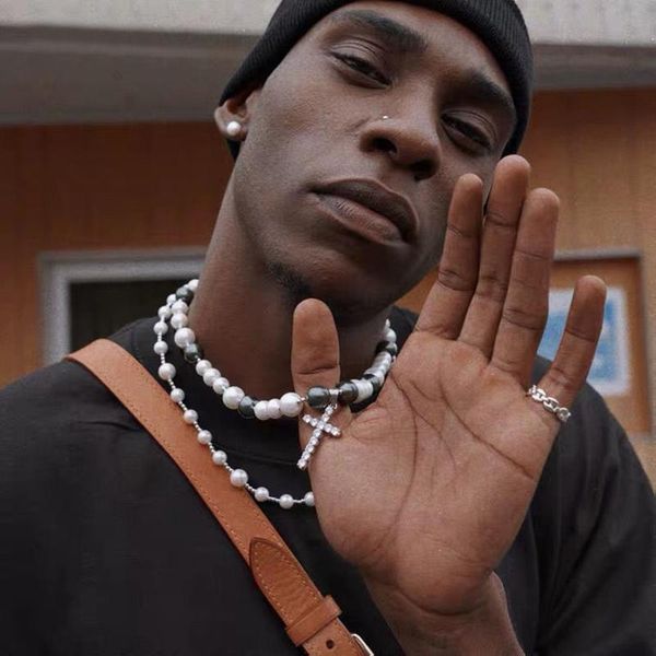 pendant necklaces asap rocky hip-hop retro pearl necklace with cross accessories for men and women unisex, Silver
pendant necklaces asap rocky hip-hop retro pearl necklace with cross accessories for men and women unisex, Silver