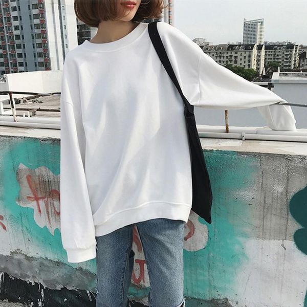 women's hoodies & sweatshirts women o-neck solid loose harajuku soft ladies korean style students simple thin hoodie casual bf daily wo, Black
women's hoodies & sweatshirts women o-neck solid loose harajuku soft ladies korean style students simple thin hoodie casual bf daily wo, Black