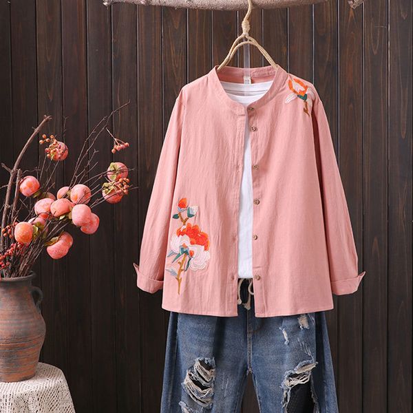women's blouses & shirts spring plus size single-breasted floral embroidery blouse mujer blusa casual loose cotton an9y, White
women's blouses & shirts spring plus size single-breasted floral embroidery blouse mujer blusa casual loose cotton an9y, White