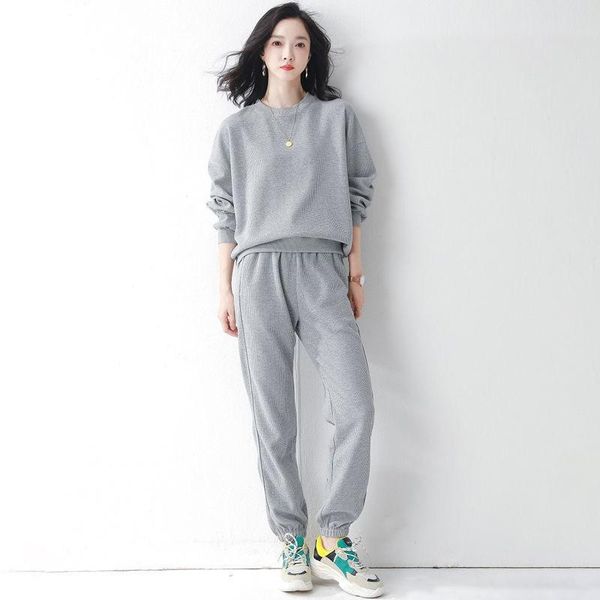 women's two piece pants suit cotton sports women autumn and winter wear style casual long-sleeved western fashion sweater, White
women's two piece pants suit cotton sports women autumn and winter wear style casual long-sleeved western fashion sweater, White