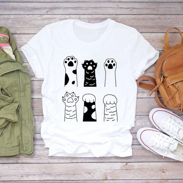 cat dog paw animal women t shirts funny fashion printing 90s womens graphic ladies print lady shirt female tee, White
cat dog paw animal women t shirts funny fashion printing 90s womens graphic ladies print lady shirt female tee, White