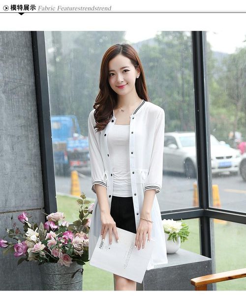 women's blouses & shirts kimonos for women 2021 summer ladies chiffon cardigans female casual baseball jackets vintage jaqueta feminina, White
women's blouses & shirts kimonos for women 2021 summer ladies chiffon cardigans female casual baseball jackets vintage jaqueta feminina, White