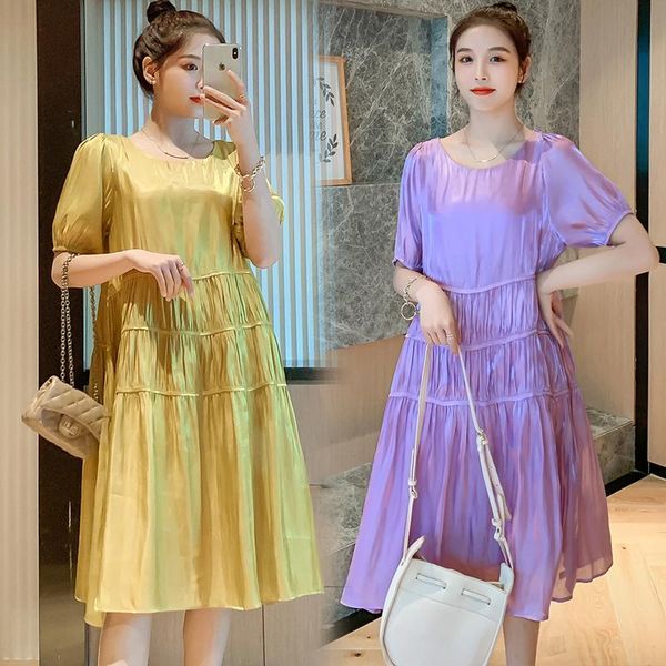 732# maternity clothes summer french o neck plain color loose stylish dress pregnant women mom dresses, White
732# maternity clothes summer french o neck plain color loose stylish dress pregnant women mom dresses, White