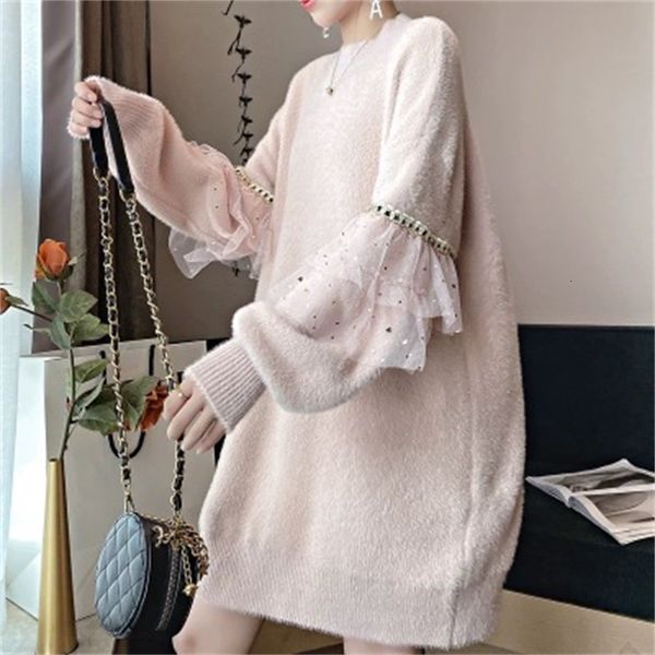 women's hsa winter pullovers ruffles sleeve knit jumpers white midi knitwear dress lace patchwrok mohair soft long sweaters 4gdf, White;black
women's hsa winter pullovers ruffles sleeve knit jumpers white midi knitwear dress lace patchwrok mohair soft long sweaters 4gdf, White;black
