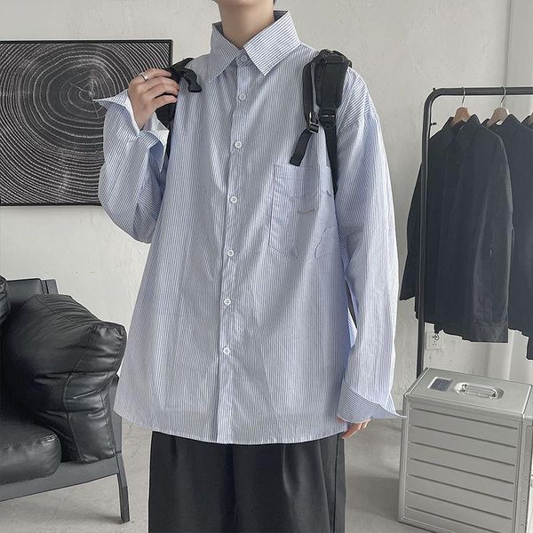 long sleeve shirts for men loose casual coats classic stripe bottoming shirt male clothes mid-length thin spring autumn men's, White;black
long sleeve shirts for men loose casual coats classic stripe bottoming shirt male clothes mid-length thin spring autumn men's, White;black