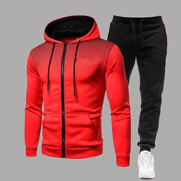 men's tracksuits sports 2-piece fashion dot pattern zipper hooded sweatshirt solid lace up pants fitness exercise leisure suit, Gray
men's tracksuits sports 2-piece fashion dot pattern zipper hooded sweatshirt solid lace up pants fitness exercise leisure suit, Gray