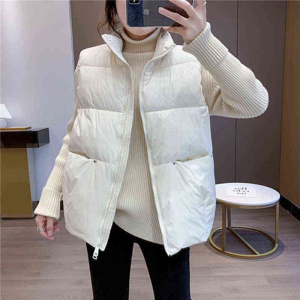 white duck down et women's vest coat 2021 autumn and winter korean loose light waistcoat, Black;white
white duck down et women's vest coat 2021 autumn and winter korean loose light waistcoat, Black;white