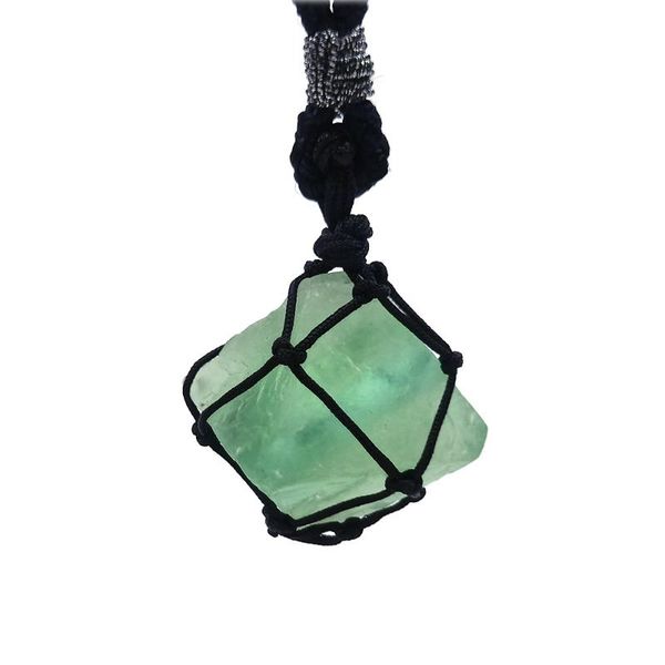 natural crystal green fluorite raw stone pendant irregular cut necklace hand - woven necklaces, Silver
natural crystal green fluorite raw stone pendant irregular cut necklace hand - woven necklaces, Silver