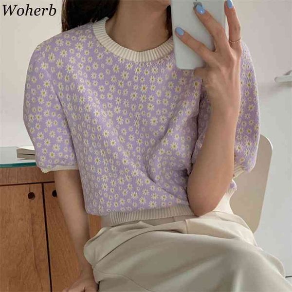 summer knitted women puff sleeve tee shirt loose floral print casual korean chic tshirts sweet student t-shirts 210519, White
summer knitted women puff sleeve tee shirt loose floral print casual korean chic tshirts sweet student t-shirts 210519, White