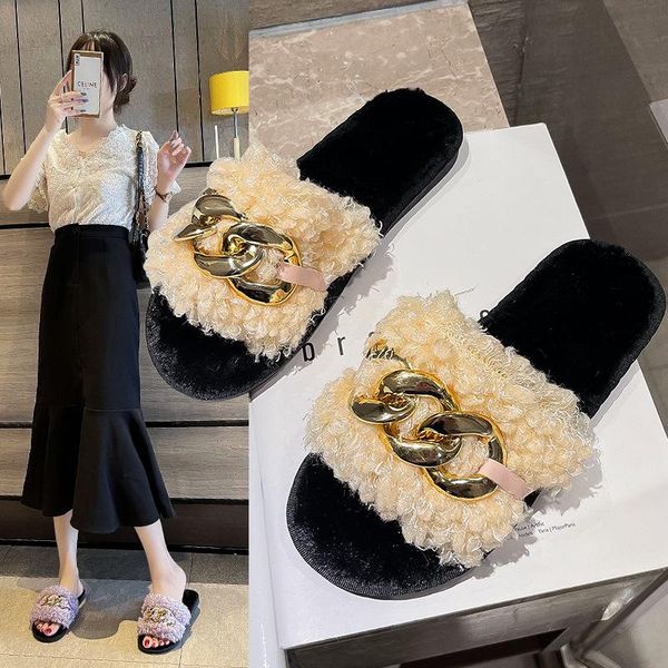 slippers shoes flock home women's slides rubber flip flops winter footwear rivet fur sliders massage flat hawaiian plush with fu, Black
slippers shoes flock home women's slides rubber flip flops winter footwear rivet fur sliders massage flat hawaiian plush with fu, Black