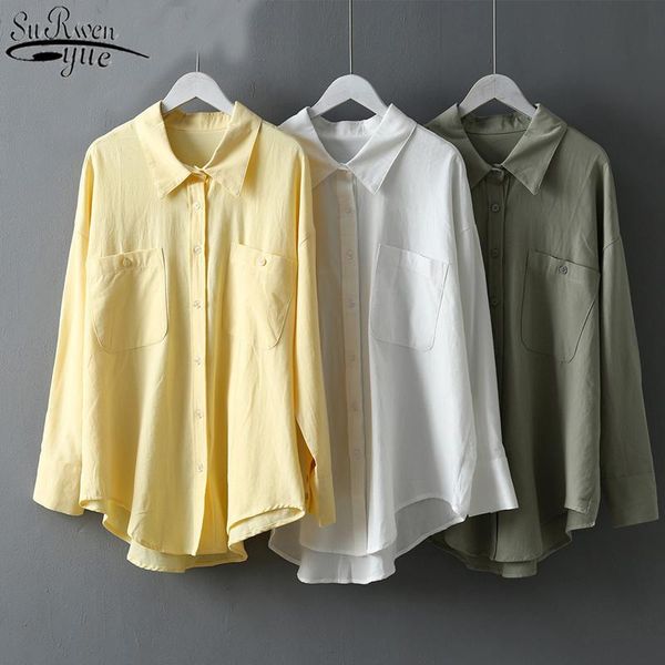 women's blouses & shirts women casual plus size loose cotton blouse 2021 autumn solid button cardigan long sleeve blusas mujer 10109, White
women's blouses & shirts women casual plus size loose cotton blouse 2021 autumn solid button cardigan long sleeve blusas mujer 10109, White