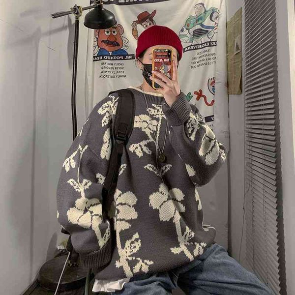 men's sweaters winter flower sweater fashion retro casual knit pullover men streetwear loose korean knitting mens clothes -2xl t8, White;black
men's sweaters winter flower sweater fashion retro casual knit pullover men streetwear loose korean knitting mens clothes -2xl t8, White;black