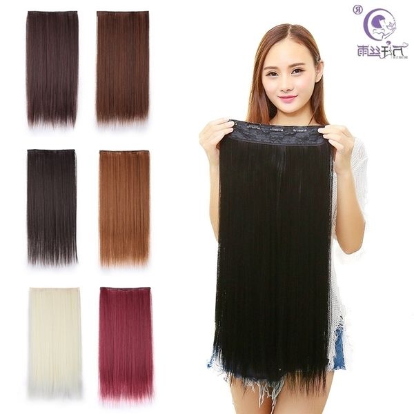 female five long wig straight wig one 5 card chemical fiber clip hair piece high temperature wire, Black
female five long wig straight wig one 5 card chemical fiber clip hair piece high temperature wire, Black