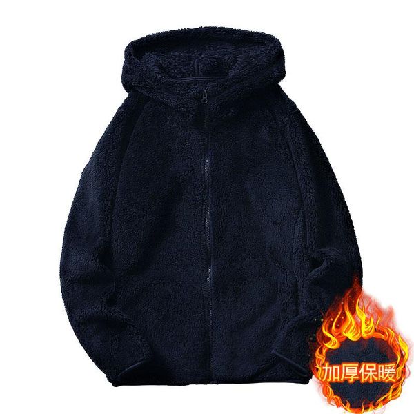 men's hoodies & sweatshirts winter lamb fleece warmed coat cotton-padded thick grain coats jackets clothings brand windbreaker, Black
men's hoodies & sweatshirts winter lamb fleece warmed coat cotton-padded thick grain coats jackets clothings brand windbreaker, Black