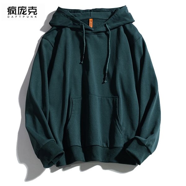 hooded sweater men's simple couple's coat autumn loose solid color trend versatile long sleeve pullover, Black
hooded sweater men's simple couple's coat autumn loose solid color trend versatile long sleeve pullover, Black