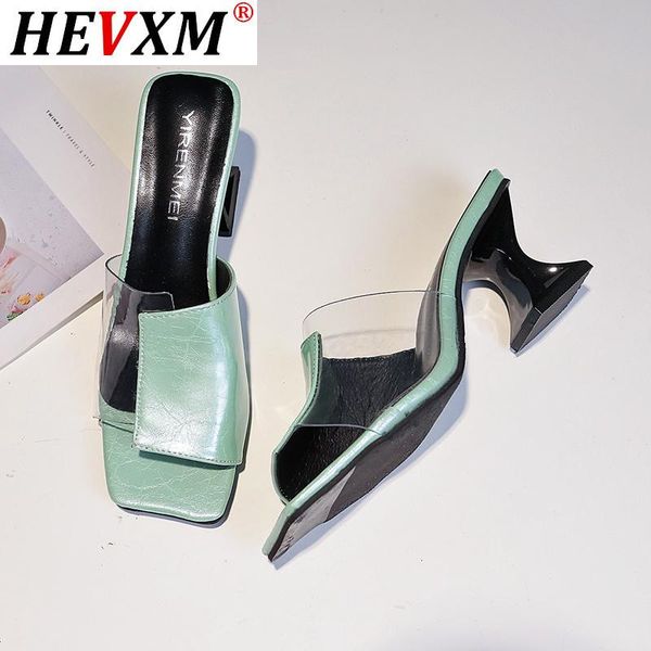 women's slippers 2021 summer wear-resistant transparent film pvc word drag square head open toe high heels, Black
women's slippers 2021 summer wear-resistant transparent film pvc word drag square head open toe high heels, Black