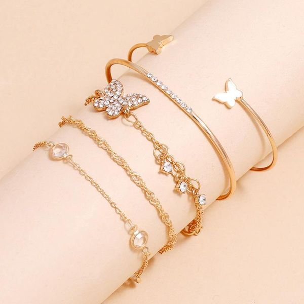 link, chain bohemian rhinestone butterfly bracelets elegant for women gold color bracelet sets vintage boho jewelry, Black
link, chain bohemian rhinestone butterfly bracelets elegant for women gold color bracelet sets vintage boho jewelry, Black