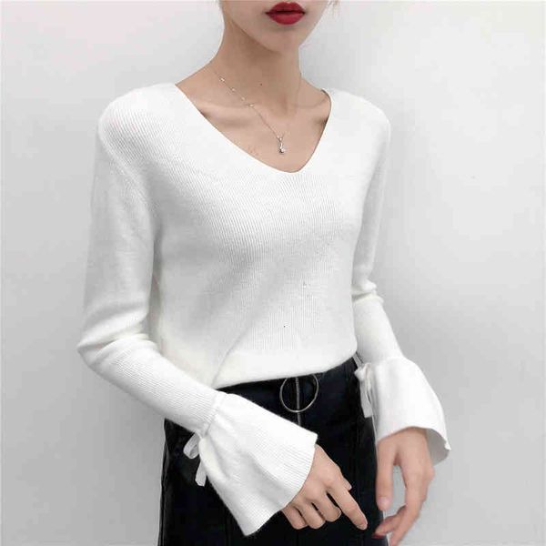 sweater lace up sweater women long o-neck pullovers flare sleeve knitted black white basic autumn winter knitwear girl, White;black
sweater lace up sweater women long o-neck pullovers flare sleeve knitted black white basic autumn winter knitwear girl, White;black