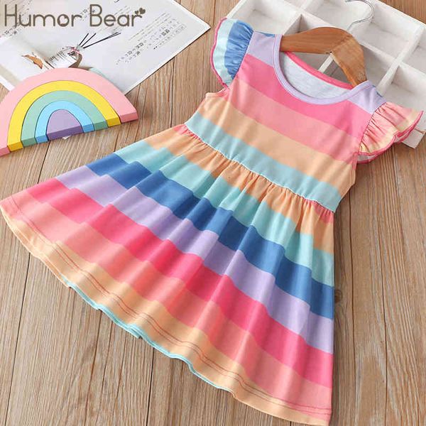 girl's humor bear toddler kids baby girls dress fly sleeve rainbow striped dresses for girl fashion a-line sundress summer clothing c02, Red;yellow
girl's humor bear toddler kids baby girls dress fly sleeve rainbow striped dresses for girl fashion a-line sundress summer clothing c02, Red;yellow