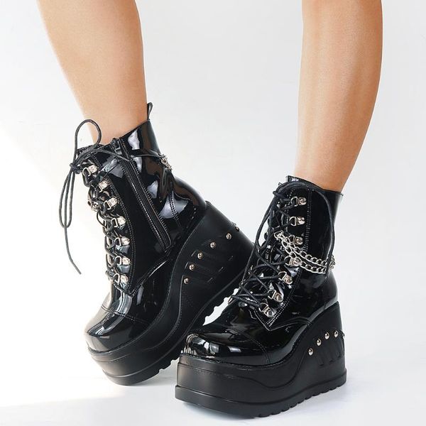 boots 2021 brand design fashion ins cool gothic cosplay chunky platform wedges shoes ankle women big size 43, Black
boots 2021 brand design fashion ins cool gothic cosplay chunky platform wedges shoes ankle women big size 43, Black