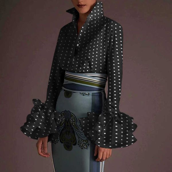 women's blouses & shirts blouses fashion casual puff blouse women'polka dot print shirt long sleeve elegant vonda office lady lap, White
women's blouses & shirts blouses fashion casual puff blouse women'polka dot print shirt long sleeve elegant vonda office lady lap, White