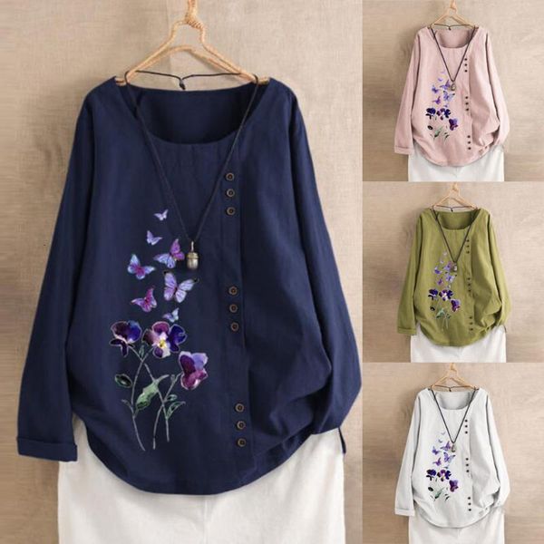 women's blouses & shirts women plus size long sleeve cotton linen o-neck botton print blouse shirt blusaa mujer blusa o8bl, White
women's blouses & shirts women plus size long sleeve cotton linen o-neck botton print blouse shirt blusaa mujer blusa o8bl, White
