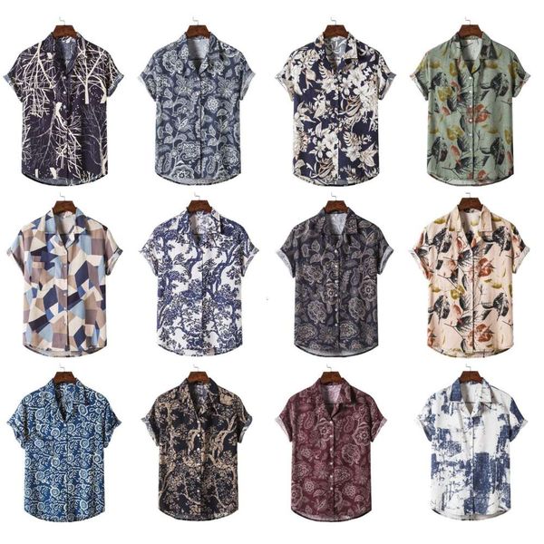 men's shirt 2020 large men's printed hawaiian holiday style short sleeve casual shirt, White;black
men's shirt 2020 large men's printed hawaiian holiday style short sleeve casual shirt, White;black