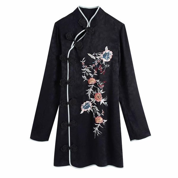chinese style women turtleneck dresses 2021 fashion ladies embroidery asymmetric mini dress elegant female chic slim vestidos casual, Black;gray
chinese style women turtleneck dresses 2021 fashion ladies embroidery asymmetric mini dress elegant female chic slim vestidos casual, Black;gray