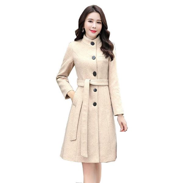 women's wool & blends 2021 spring autumn women jacket long single-breasted woolen coat belt outwear warm turndown collar basic female c, Black
women's wool & blends 2021 spring autumn women jacket long single-breasted woolen coat belt outwear warm turndown collar basic female c, Black