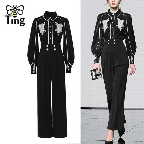 runway designer button up embroidery blouses shirts & high waist long trousers pants women sets casual outfits haut 210513, Black;white
runway designer button up embroidery blouses shirts & high waist long trousers pants women sets casual outfits haut 210513, Black;white