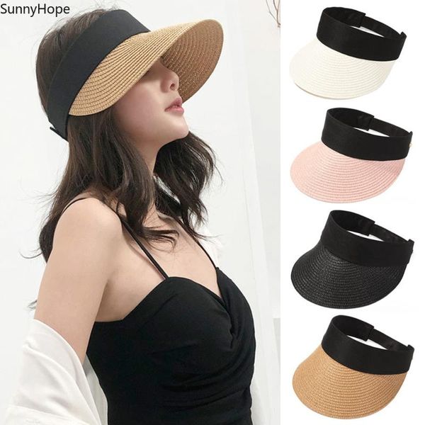wide brim hats summer empty suncap foldable portable roll-up beach hat sun fashion casual straw cap visors for women, Blue;gray
wide brim hats summer empty suncap foldable portable roll-up beach hat sun fashion casual straw cap visors for women, Blue;gray