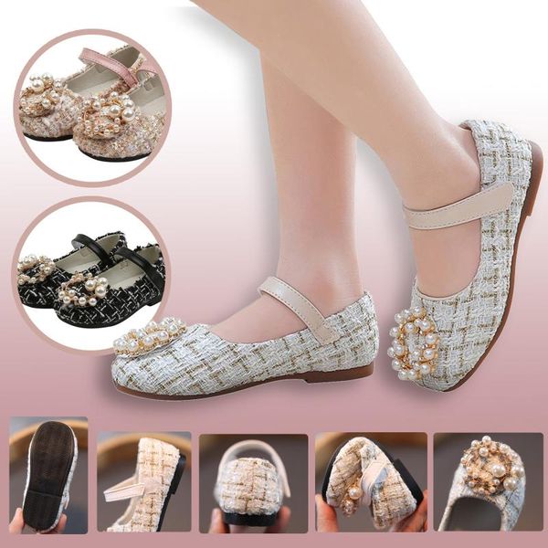 flat shoes spring autumn girls pearls princess costume tweed mary janes plaid crystal kids shallow child flats shoe, Black;grey 
flat shoes spring autumn girls pearls princess costume tweed mary janes plaid crystal kids shallow child flats shoe, Black;grey