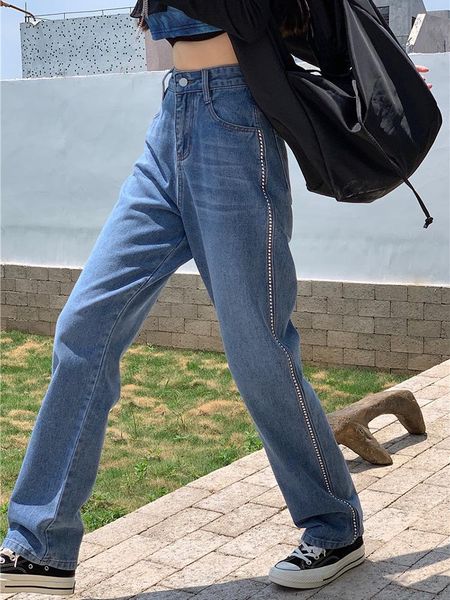 women's jeans cmaz 2021 vintage high waist straight pants for women streetwear loose female denim buttons zipper ladies trouser, Blue
women's jeans cmaz 2021 vintage high waist straight pants for women streetwear loose female denim buttons zipper ladies trouser, Blue