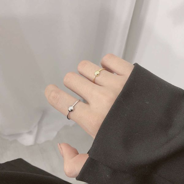 japanese and korean version 925 silver girl's heart small round bead smooth ring, Black
japanese and korean version 925 silver girl's heart small round bead smooth ring, Black