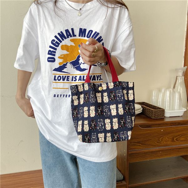 simple women small tote shoulder shopping bags vintage lucky cat ladies portable lunch bag fashion student girls cotton handbags
simple women small tote shoulder shopping bags vintage lucky cat ladies portable lunch bag fashion student girls cotton handbags