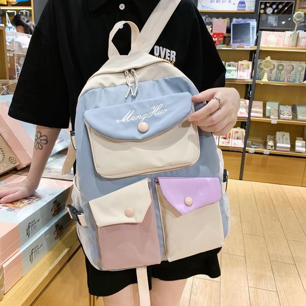 school bags multiple pocket waterproof nylon women backpack contract color large capacity schoolbag teenage girls travel bag book mochila
school bags multiple pocket waterproof nylon women backpack contract color large capacity schoolbag teenage girls travel bag book mochila