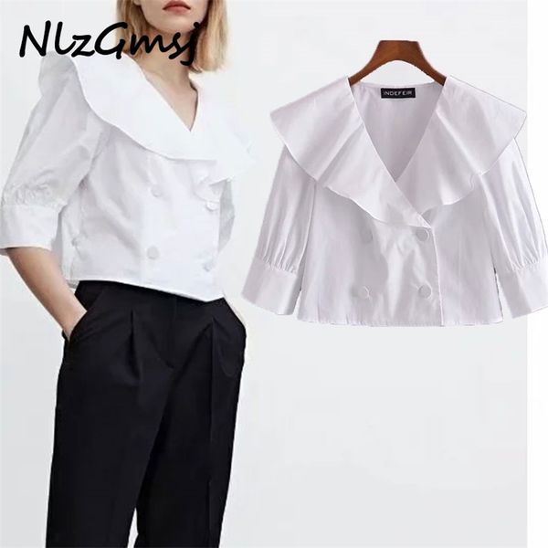 blouse women ruffles v-neck women's shirt female long sleeve korean style casual loose s 03 210628, White
blouse women ruffles v-neck women's shirt female long sleeve korean style casual loose s 03 210628, White