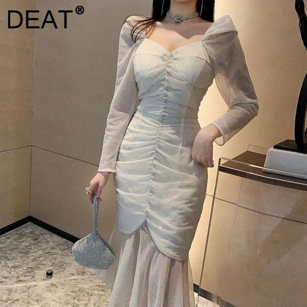 casual dresses deat 201 women fashion slim fit square neck puff sleeve folds patchwork gauze high waist dress summer and autumn ws245, Black;gray
casual dresses deat 201 women fashion slim fit square neck puff sleeve folds patchwork gauze high waist dress summer and autumn ws245, Black;gray