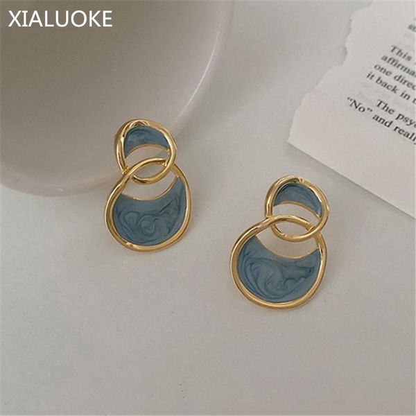 dangle & chandelier xialuoke style metal circular blue enamel glaze earrings pendants for women fashion luxury elegant drop jewelry, Silver
dangle & chandelier xialuoke style metal circular blue enamel glaze earrings pendants for women fashion luxury elegant drop jewelry, Silver