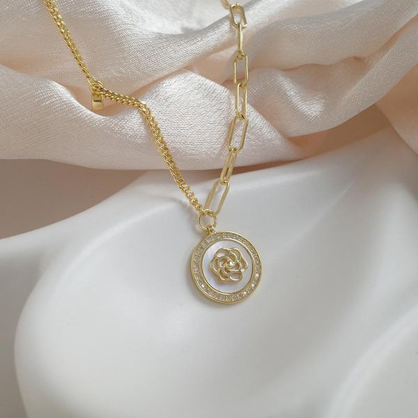 pendant necklaces french elegant fritillary camellia necklace high color preservation vacuum plating golden clavicle chain small fairy jewel, Silver
pendant necklaces french elegant fritillary camellia necklace high color preservation vacuum plating golden clavicle chain small fairy jewel, Silver