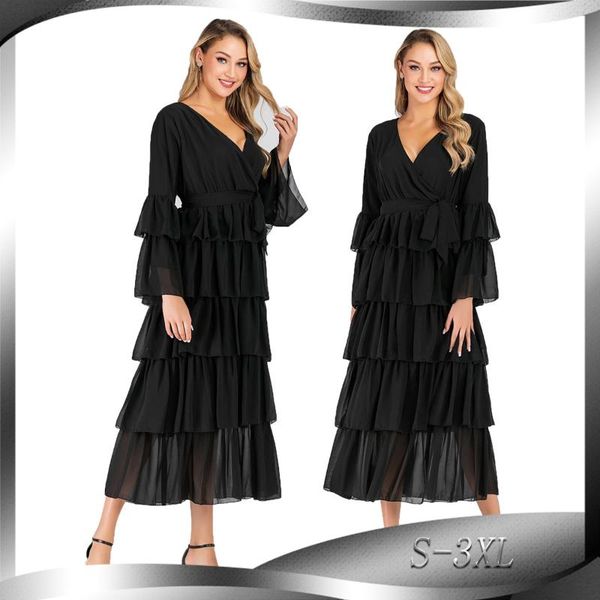 donsignet muslim dress fashion middle east eid dubai abaya turkey arabia plus size women's v-neck belt cake ethnic clothing, Red
donsignet muslim dress fashion middle east eid dubai abaya turkey arabia plus size women's v-neck belt cake ethnic clothing, Red