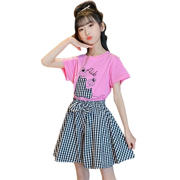 children clothes plaid tshirt + skirt costume for girls big bow girl set casual style kids summer clothing 6 8 10 12 14 210528, White
children clothes plaid tshirt + skirt costume for girls big bow girl set casual style kids summer clothing 6 8 10 12 14 210528, White