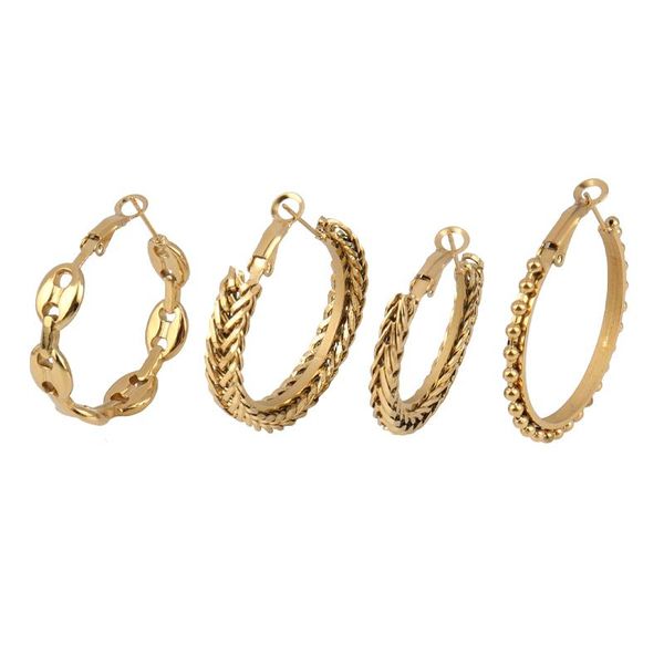 hoop & huggie punk big earrings women stainless steel for charm chain jewelry gifts, Golden;silver
hoop & huggie punk big earrings women stainless steel for charm chain jewelry gifts, Golden;silver