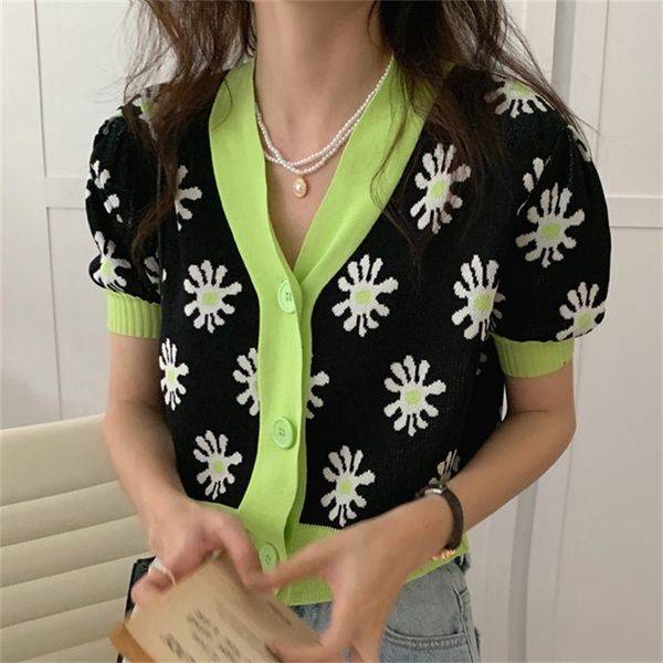 women's sweaters daisy chic thin v-neck knitted all match cardigans sweet short sleeves 2021 knitwear loose clothe qmq0, White;black
women's sweaters daisy chic thin v-neck knitted all match cardigans sweet short sleeves 2021 knitwear loose clothe qmq0, White;black